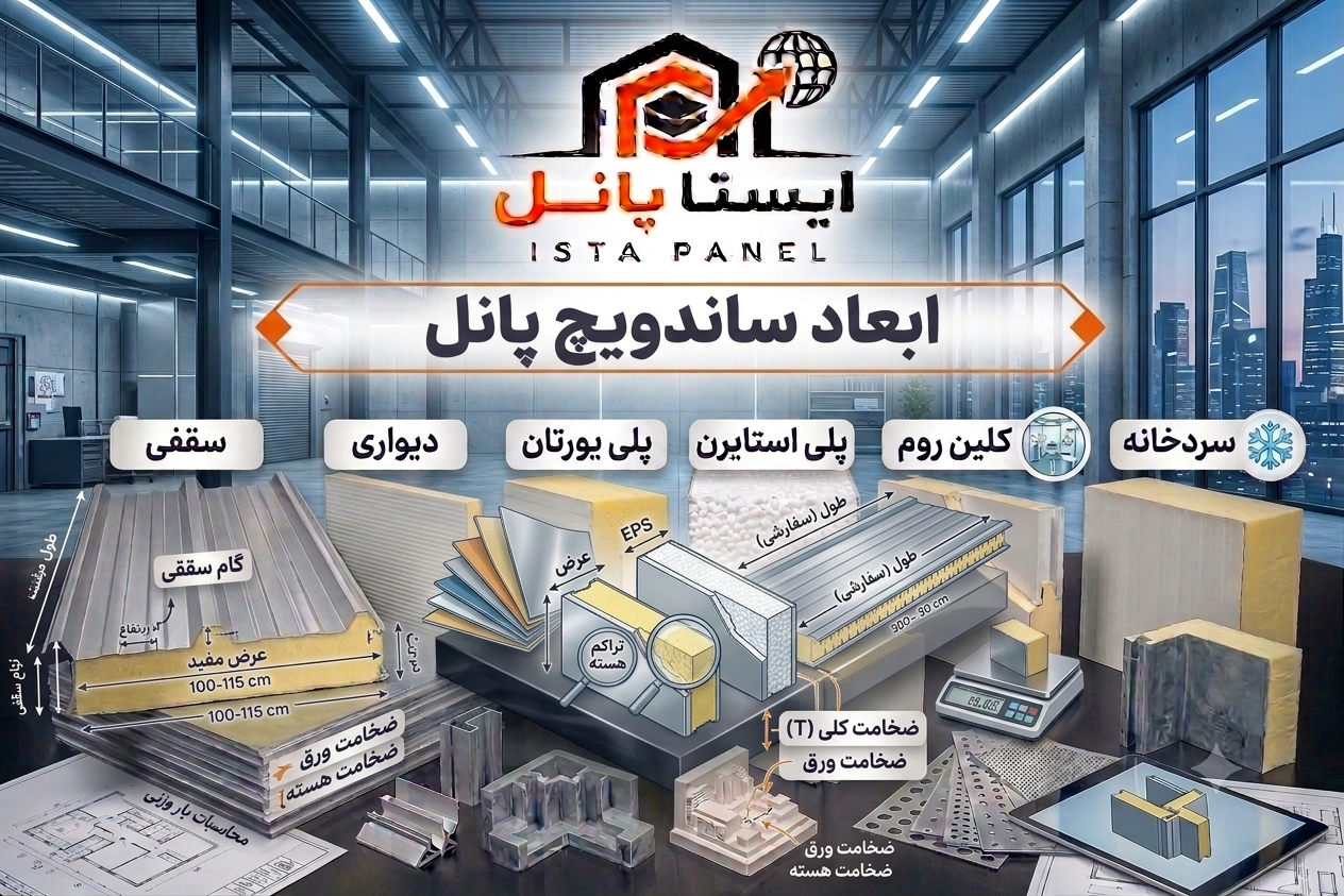 ابعاد ساندویچ پانل