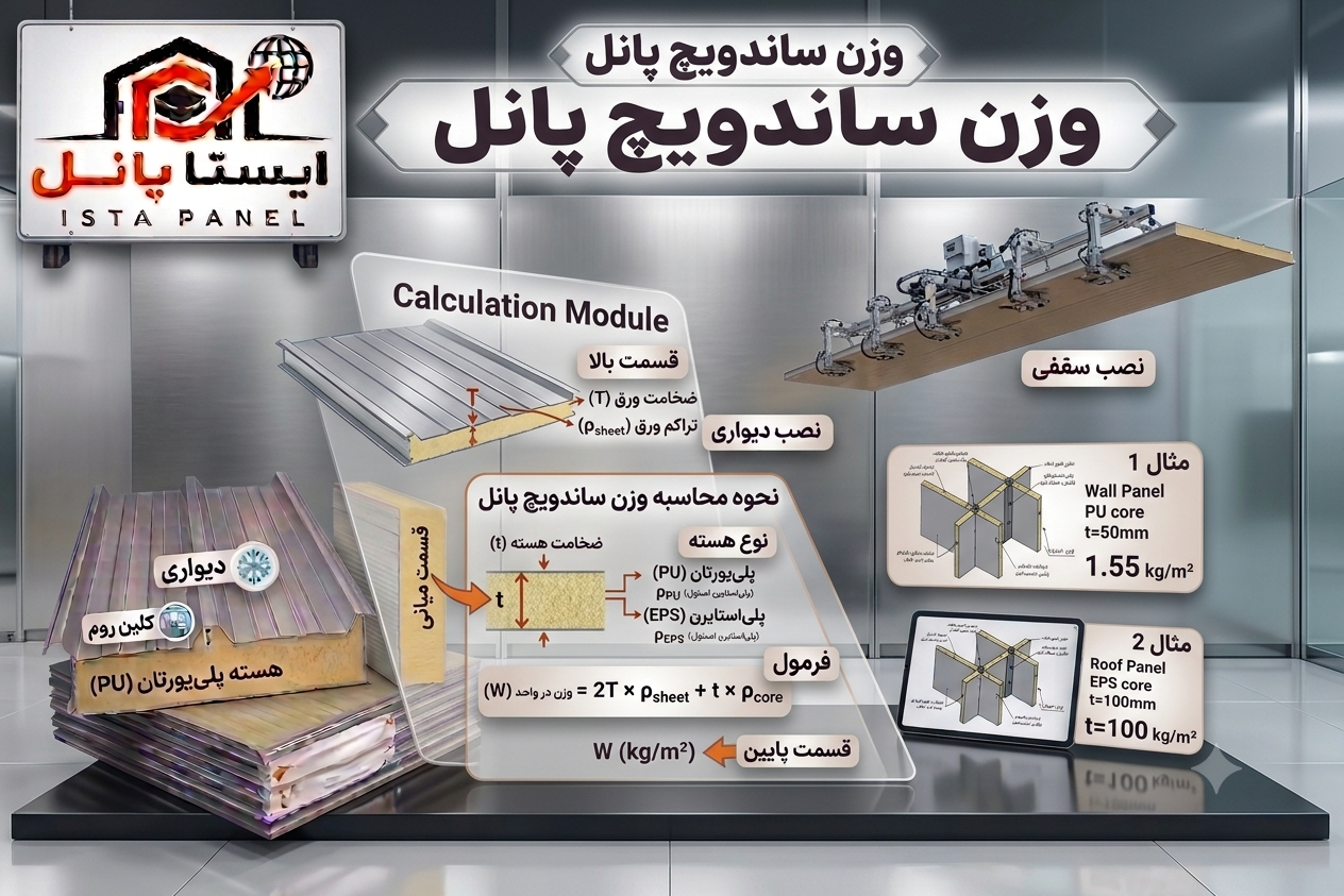 وزن ساندویچ پانل