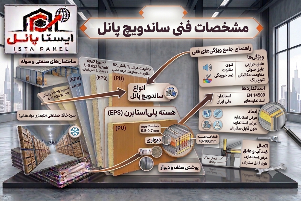 مشخصلا فنی ساندویچ پانل