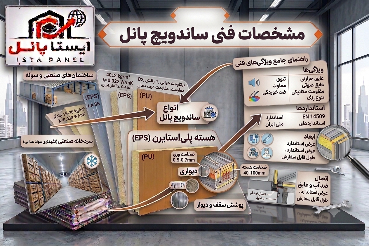 مشخصلا فنی ساندویچ پانل